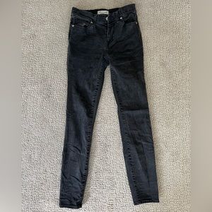 Madewell black high rise skinny jeans